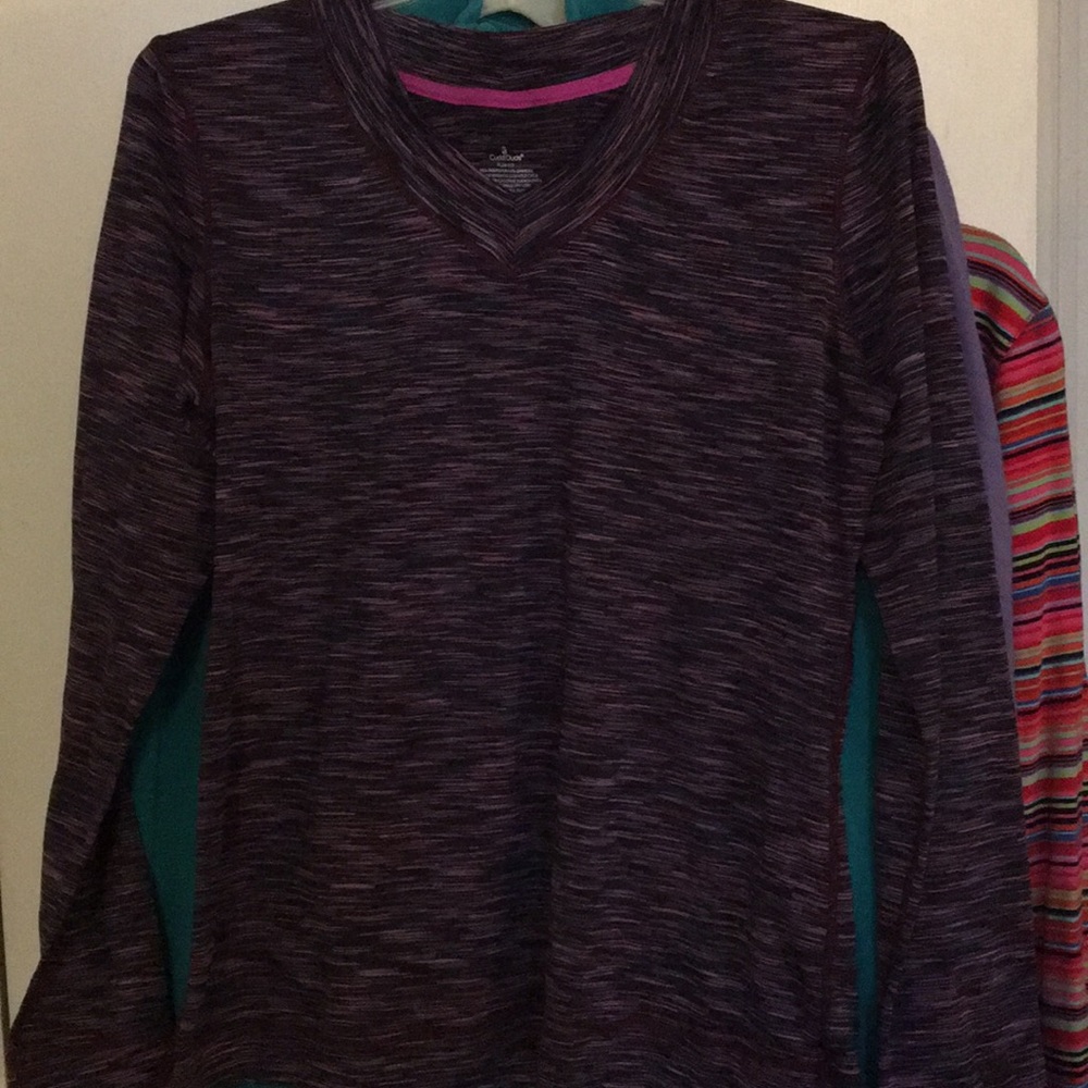 Cuddl Duds Purple/ Pink Long Sleeve Flex Fit Top